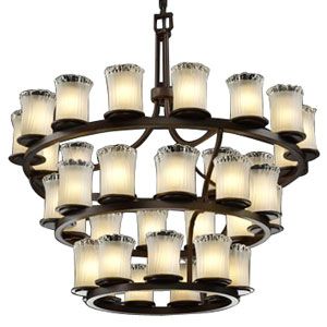 Veneto Luce Dakota Inverted 3-Tier Chandelier by Justice Design Group - Starlight Lighting USA and Canada